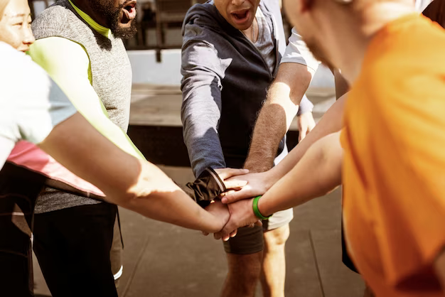 People holding hands together